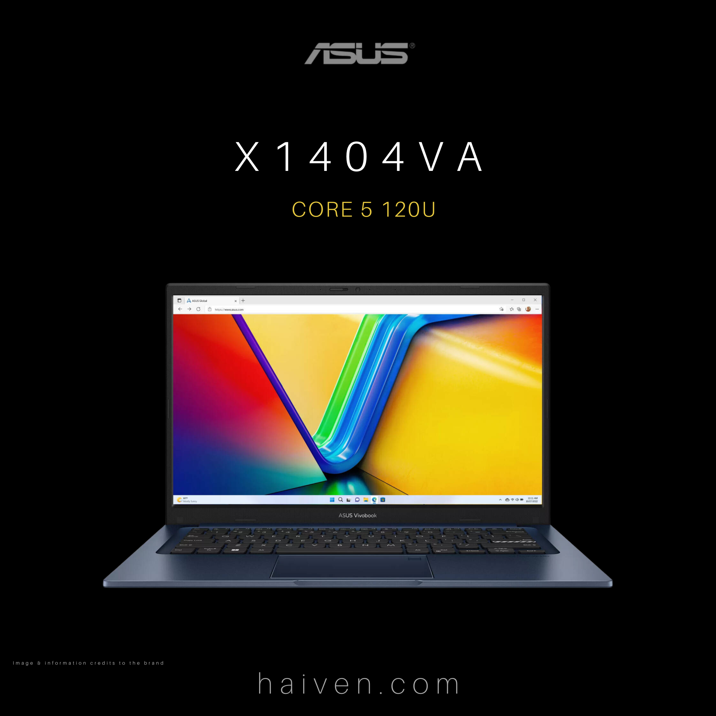 ASUS X1404VA Core 5 120U 8GB 256GB SSD 14-Inch FHD DOS English Keyboard