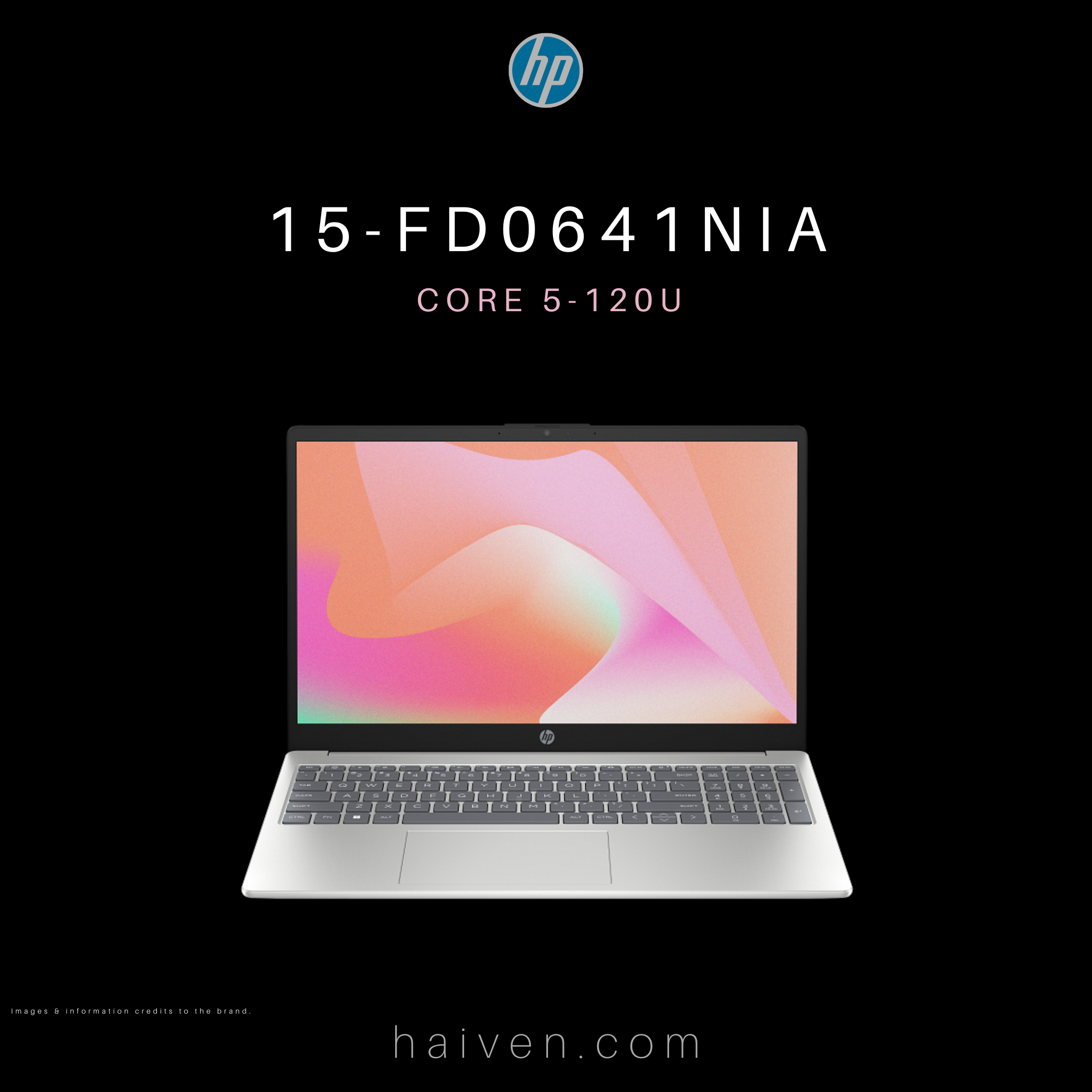 HP 15-FD0641NIA Core 5 120U 8GB DDR5 512GB 15.6-Inch FHD DOS Silver Backlit English Keyboard