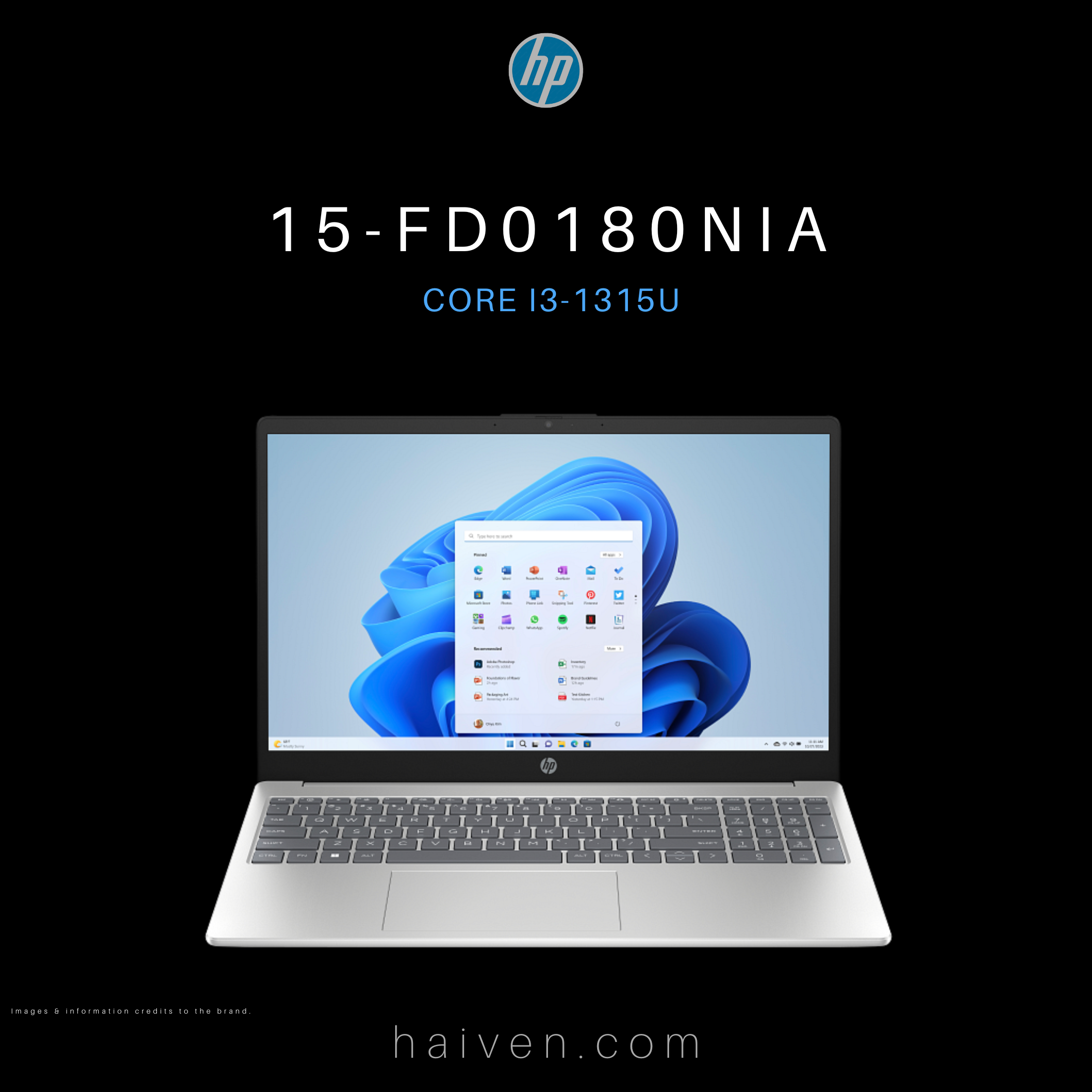 HP 15-FD0180NIA Core i3-1315U 8GB DDR4 512GB SSD 15.6-Inch FHD DOS Silver Backlit English Keyboard
