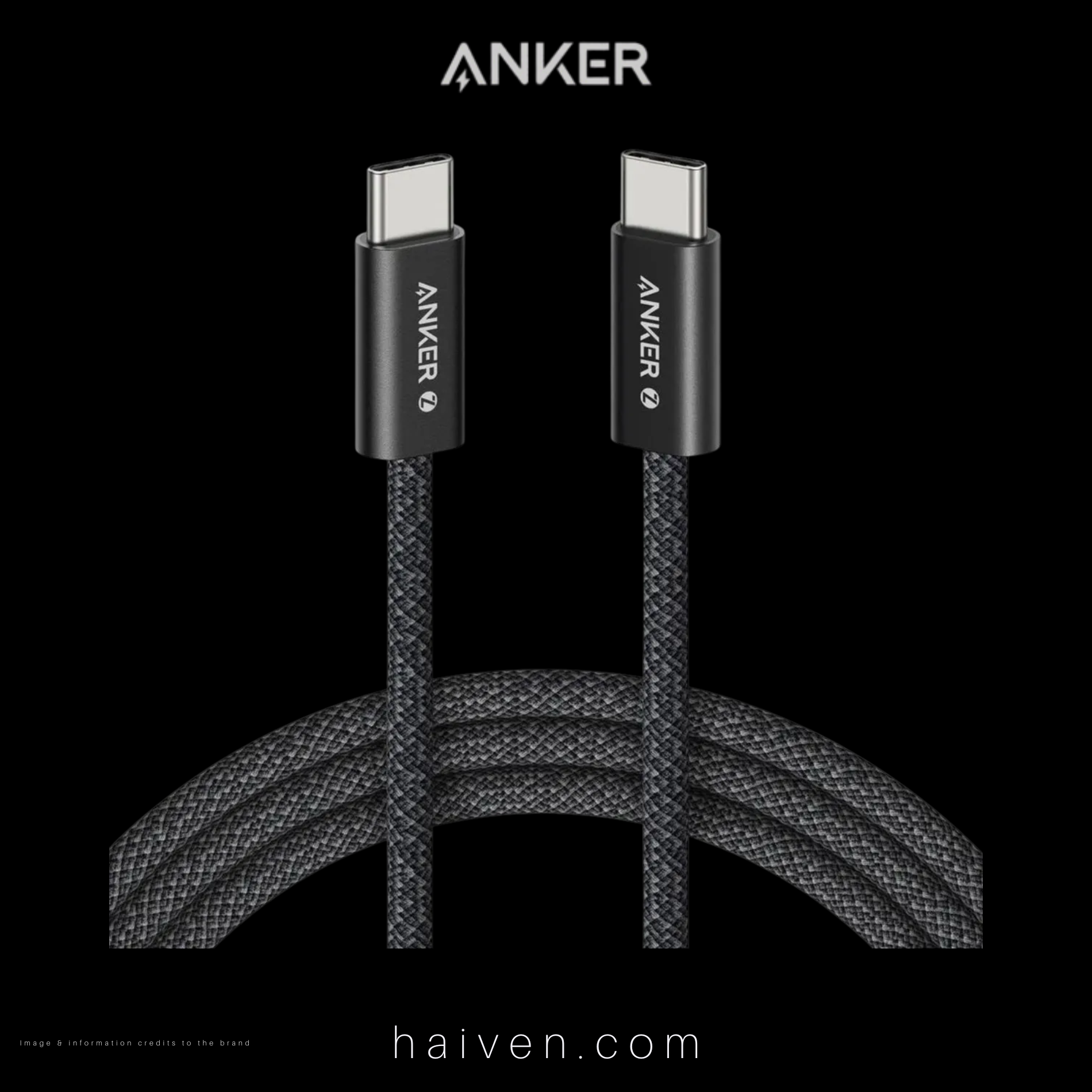 Anker Cable 240W 3ft Dirt-Resistant Black
