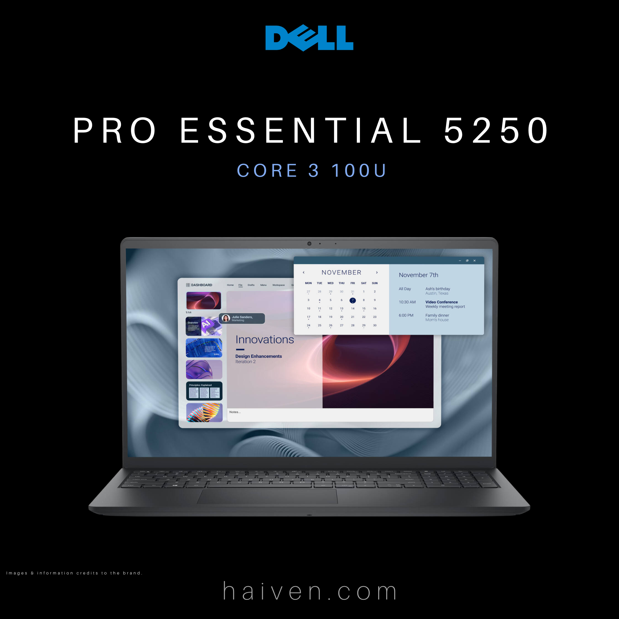 Dell Pro Essential 5250 Core 3 100U 8GB DDR5 512GB SSD 15.6-Inch FHD