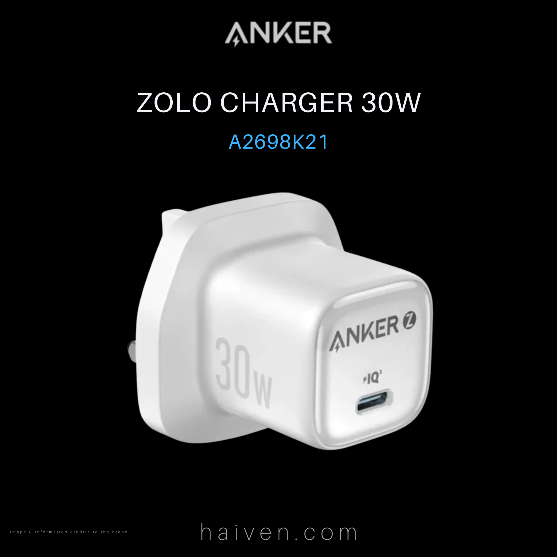 Anker Zolo Charger 30W PD 3.0 White