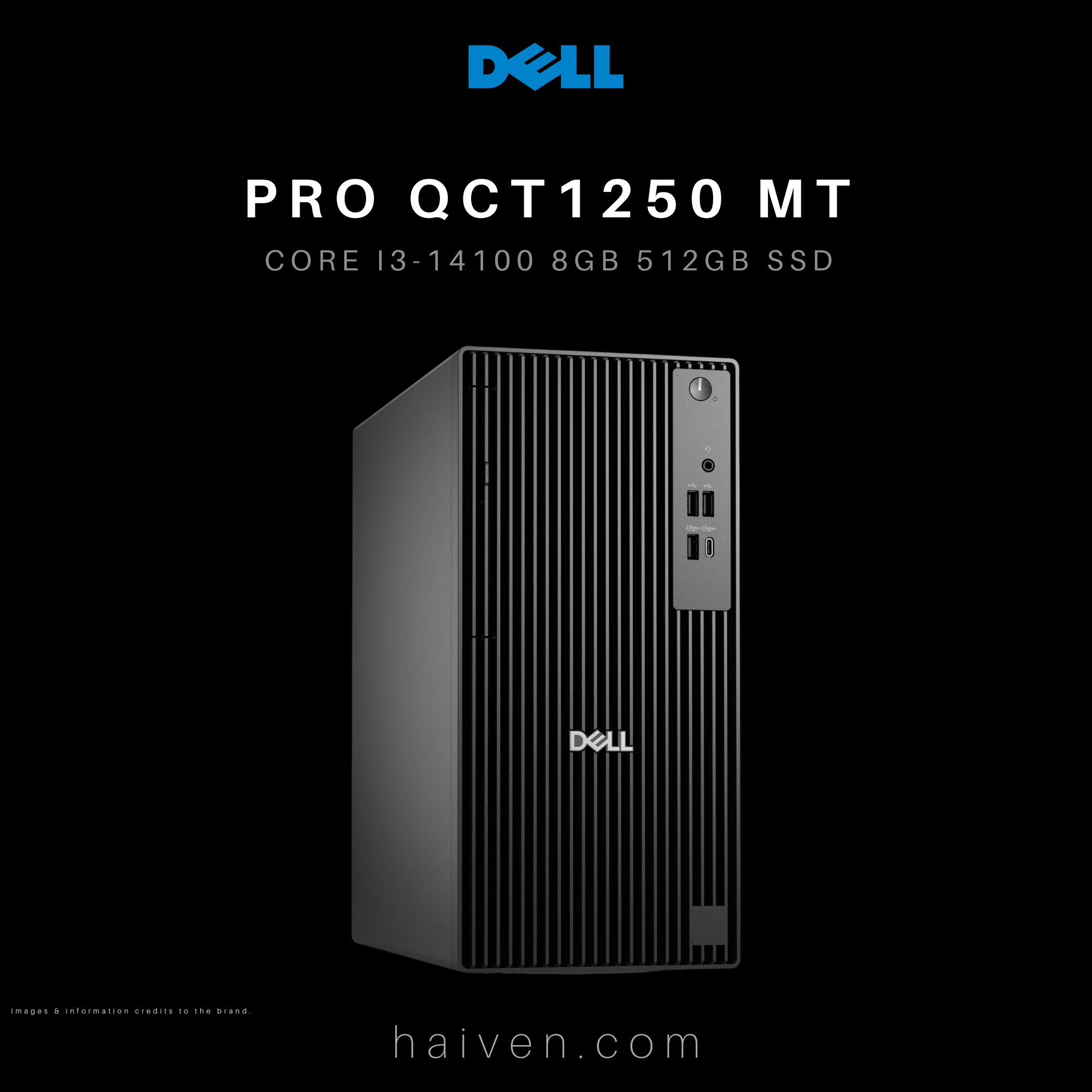 Dell Pro QCT1250 MT Core i3-14100 8GB 512GB SSD DOS