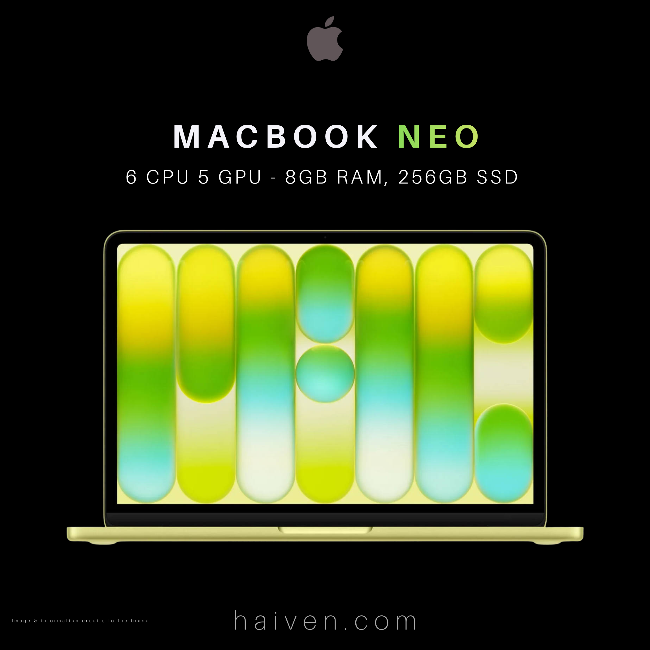Apple MacBook Neo MHFD4 LLA A18 Pro 6-Core CPU 5-Core GPU 8GB 256GB Citrus
