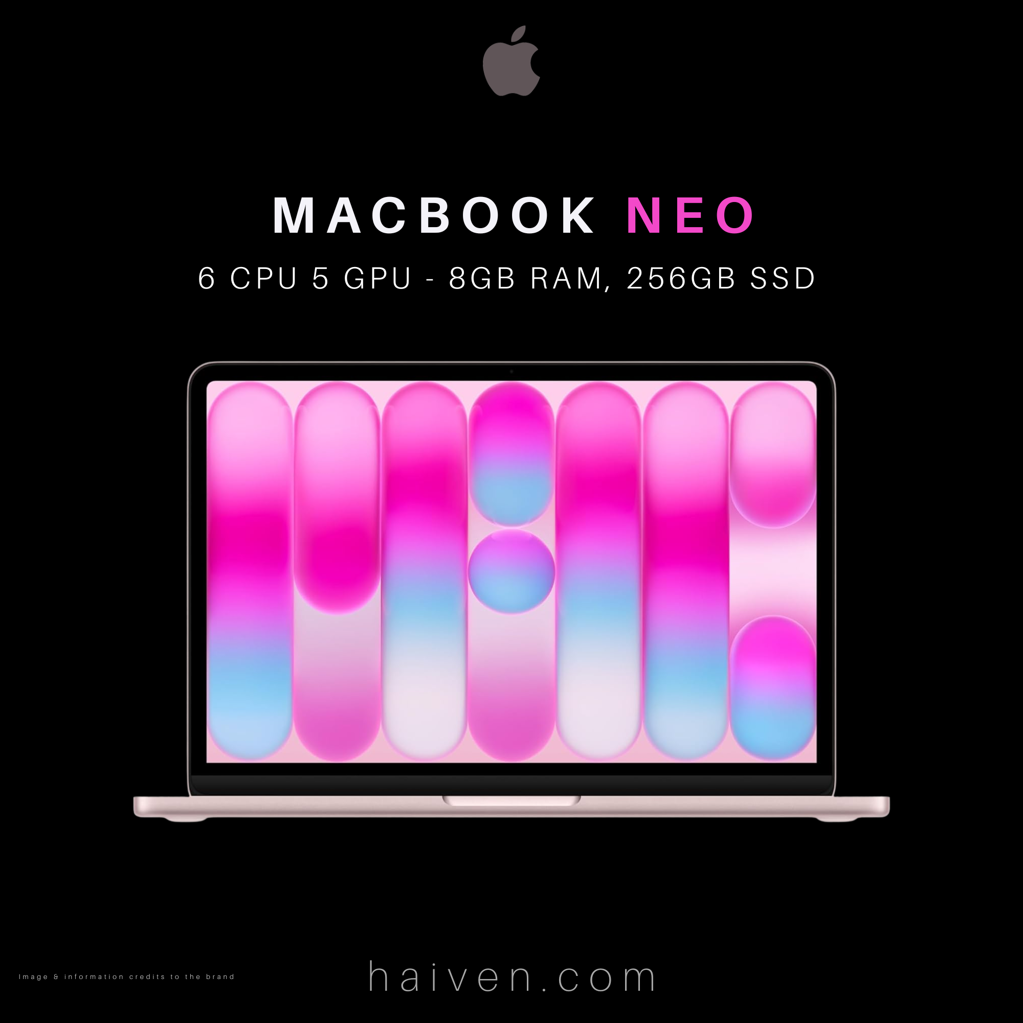 Apple MacBook Neo MHFH4 A18 Pro 6-Core CPU 5-Core GPU 8GB 256GB Blush