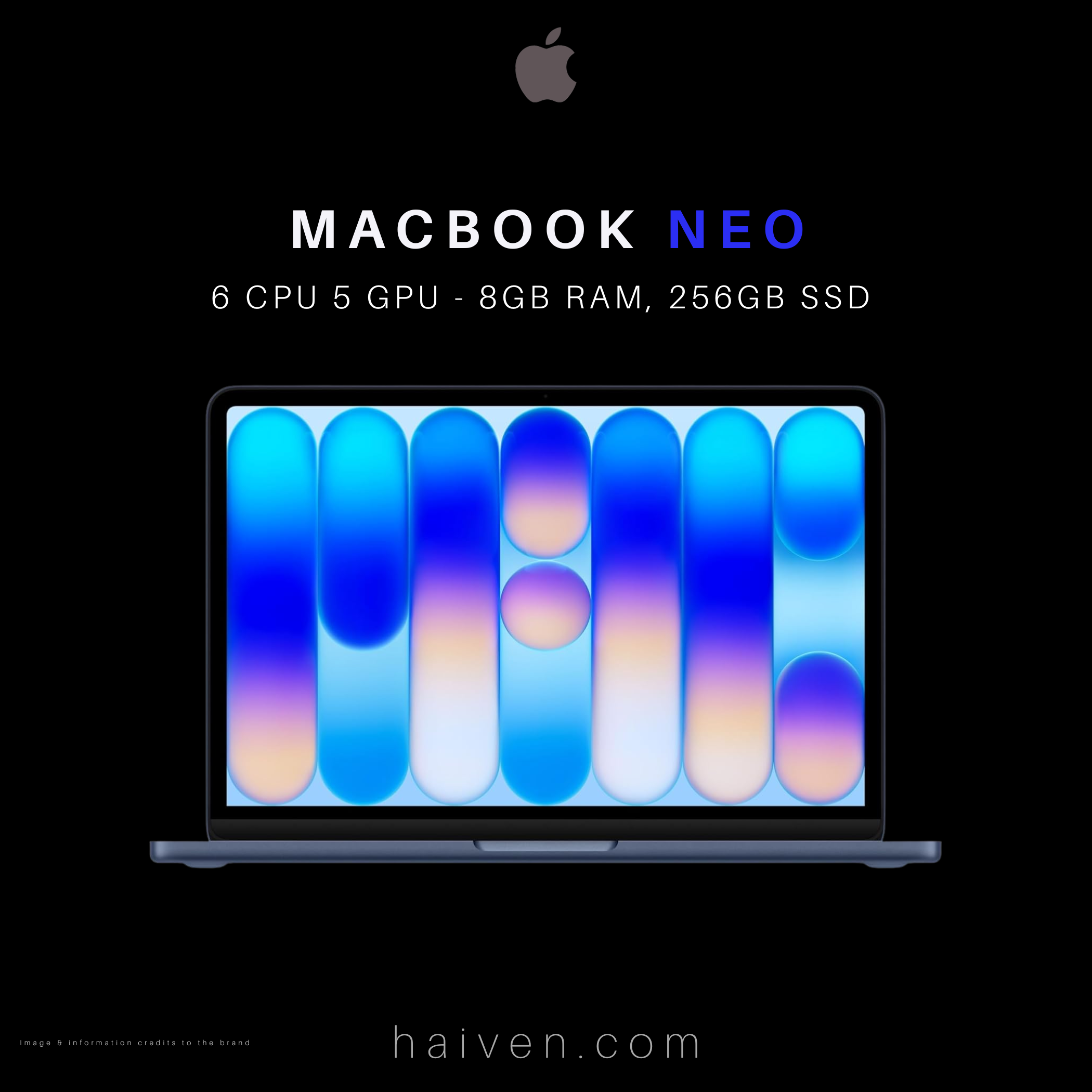Apple MacBook Neo MHFF4 A18 Pro 6-Core CPU 5-Core GPU 8GB 256GB Indigo
