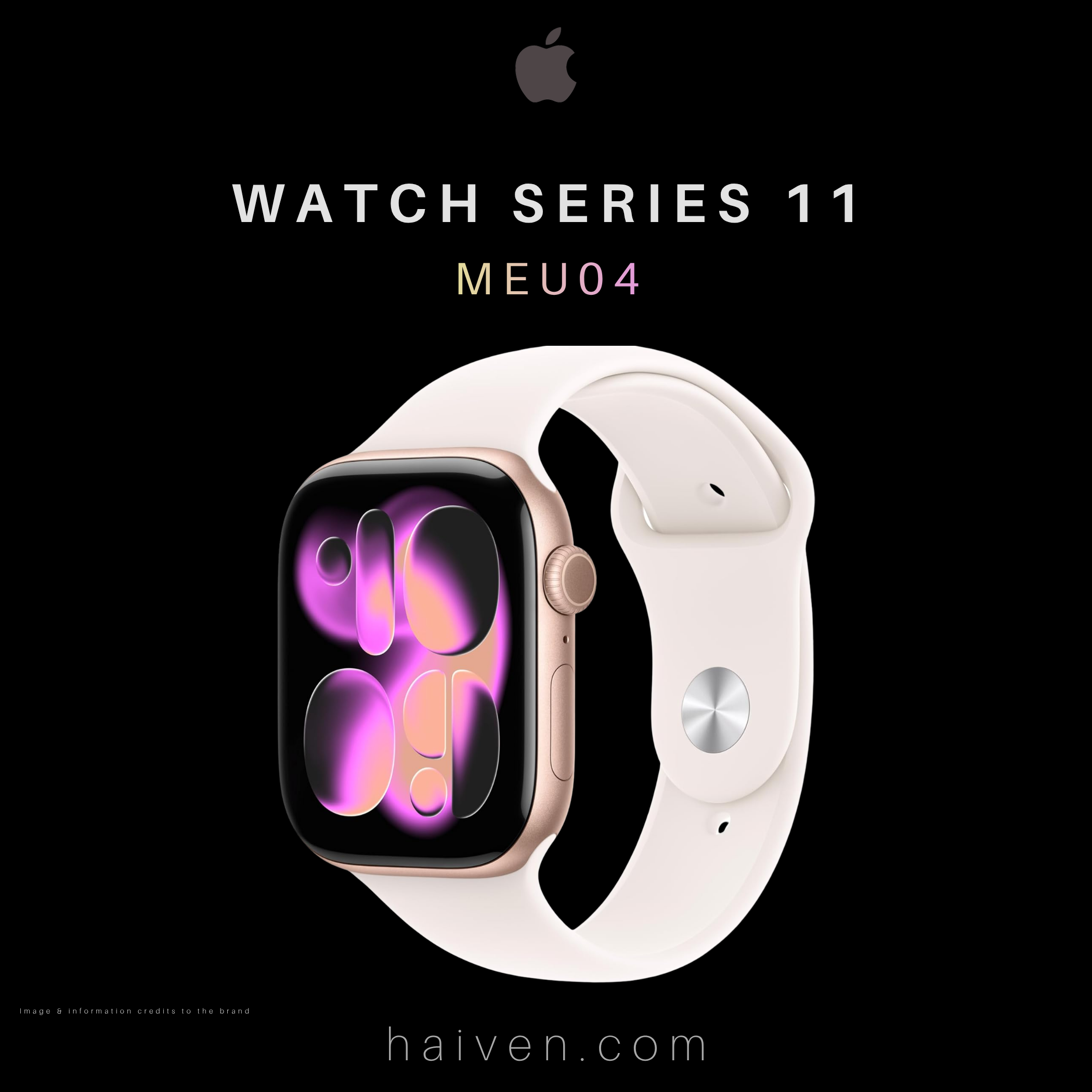 Apple Watch  Series 11 GPS 42MM Rose Gold Aluminum Case with Light Blush Sport Band S/M