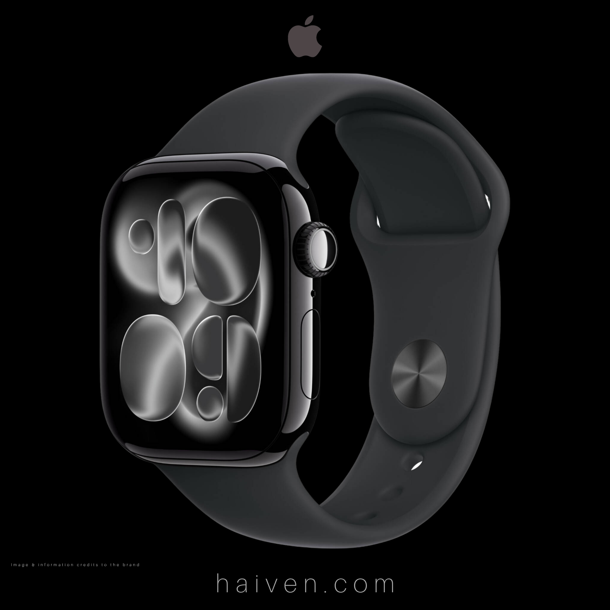 Apple Watch Series 11 GPS 42MM Jet Black Aluminum Case with Black Sport Band S/M
