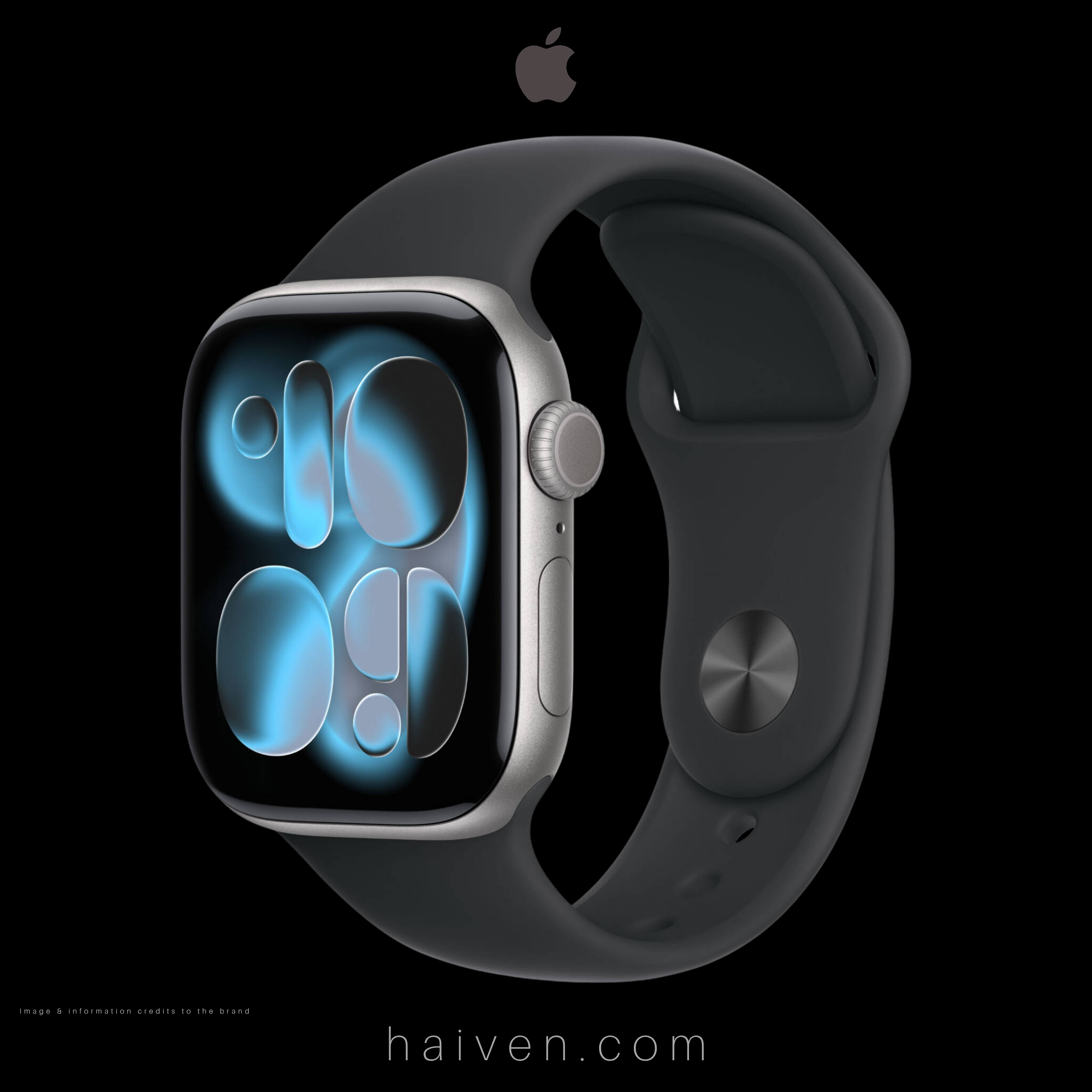 Apple Watch Series11 GPS 42MM Space Gray Aluminum Case with Black Sport Band S/M