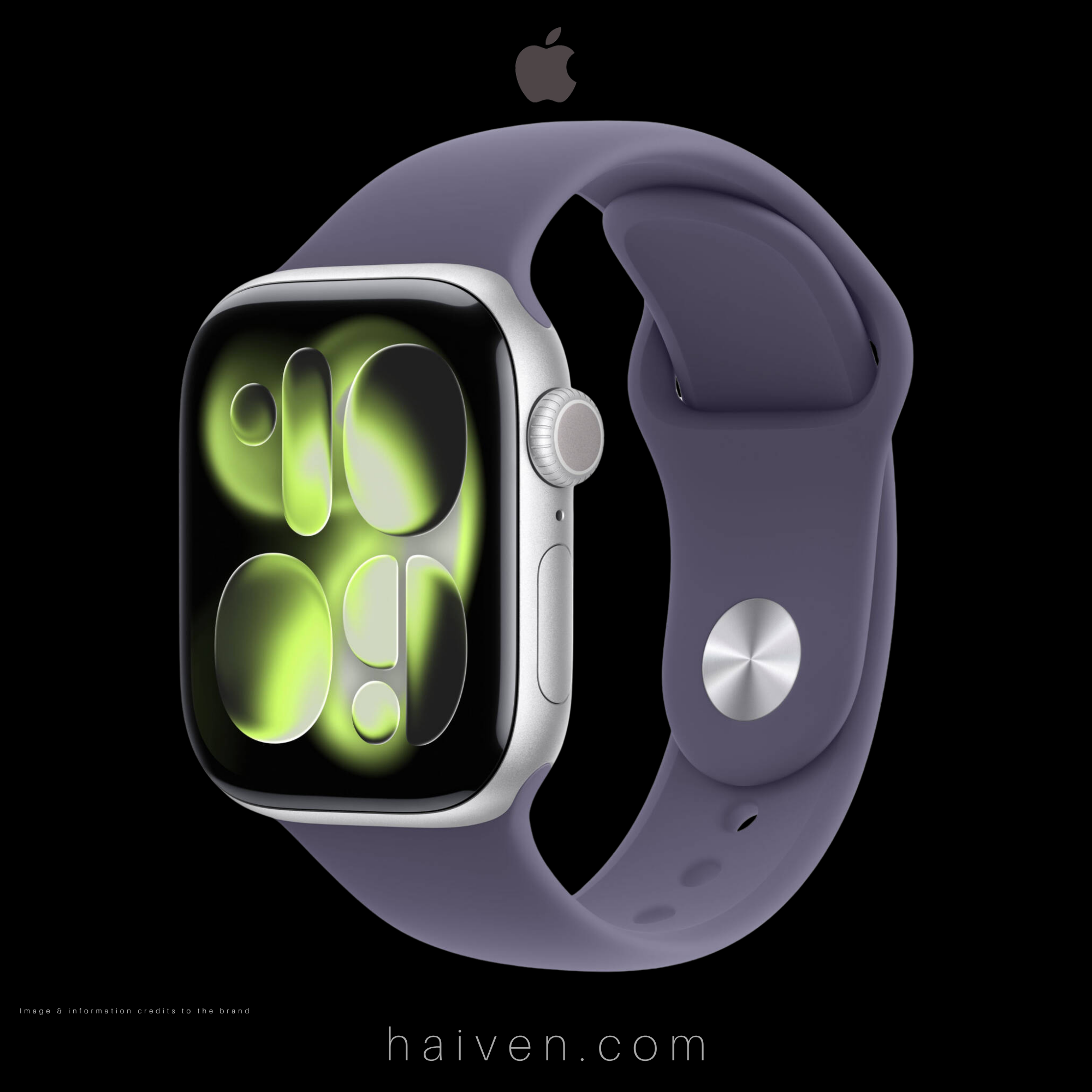 Apple Watch Series 11 GPS 42MM Silver Aluminum Case with Purple Fog Sport Band S/M 