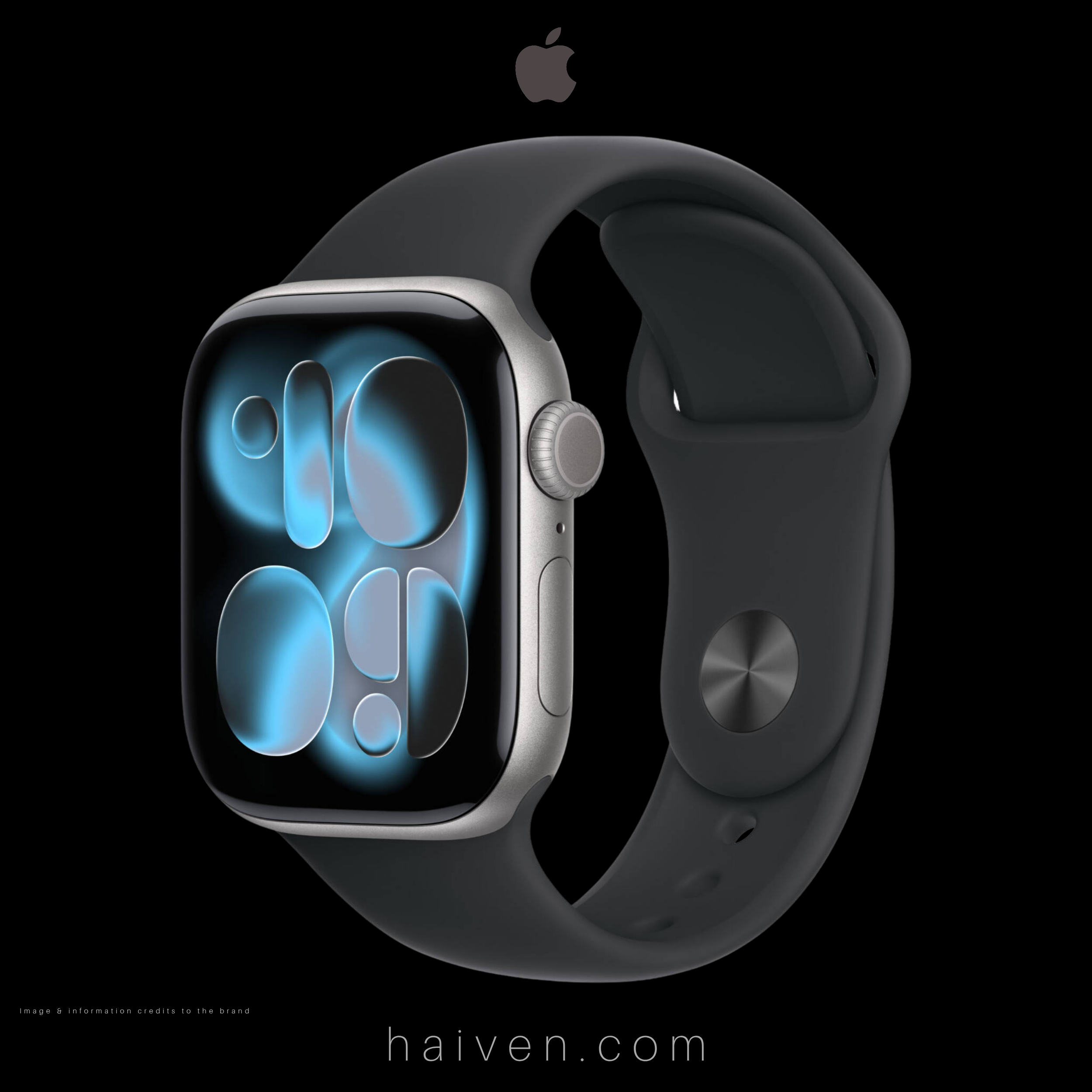 Apple Watch Series 11 GPS 42MM Space Gray Aluminum Case with Black Sport Band S/M