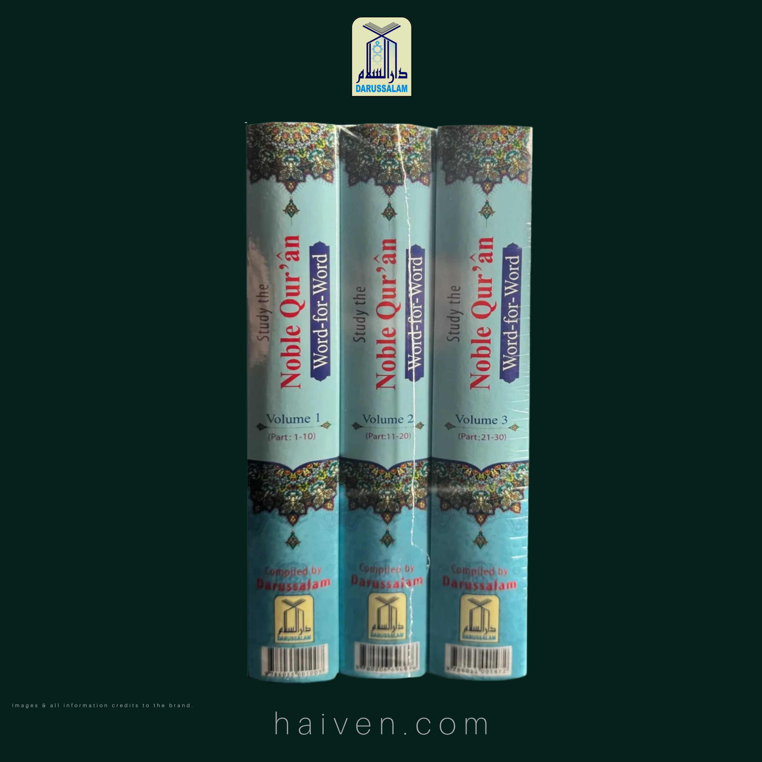 Study The Noble Quran Word For Word (3 Volume Set - Colored)