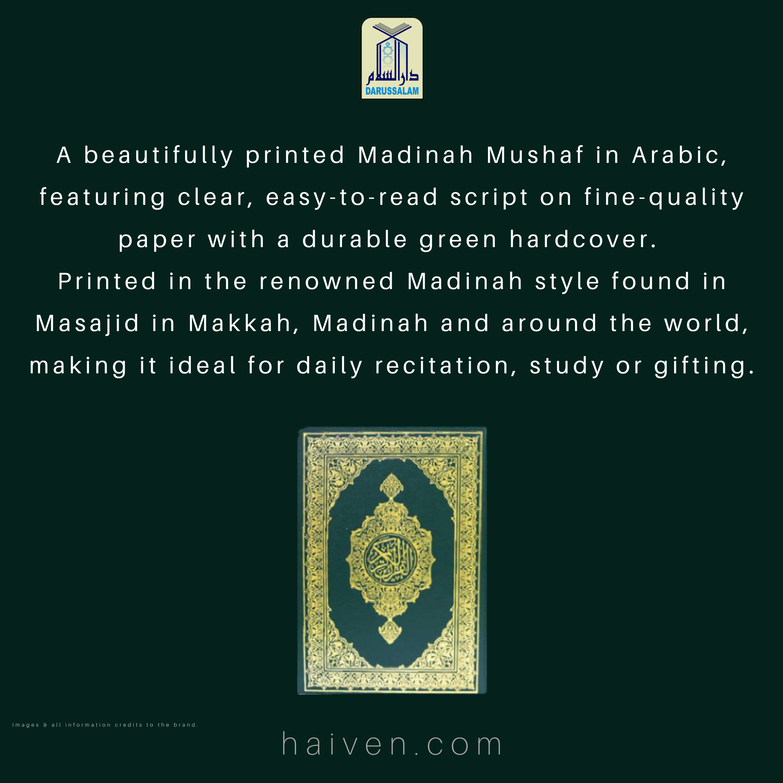 Mushaf Madina 14X21 Green