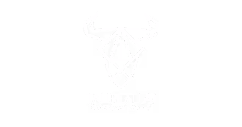 Abstract geometric bull head logo with text 'AUREAU.AI' and slogan 'Our Solution, Your AI'.