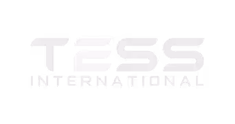 TESS International company logo in white text on a black background.