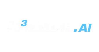 H3 Zoom AI logo with stylized text in white and light blue.