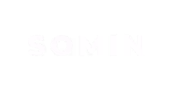 Logo text reading SOMIN in white capital letters on a black background.