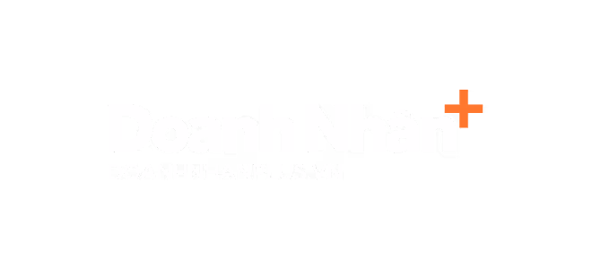 Doanh Nhân Plus logo with white text and an orange plus sign on a black background.