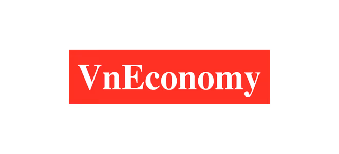 VnEconomy logo with white text on a red rectangular background.