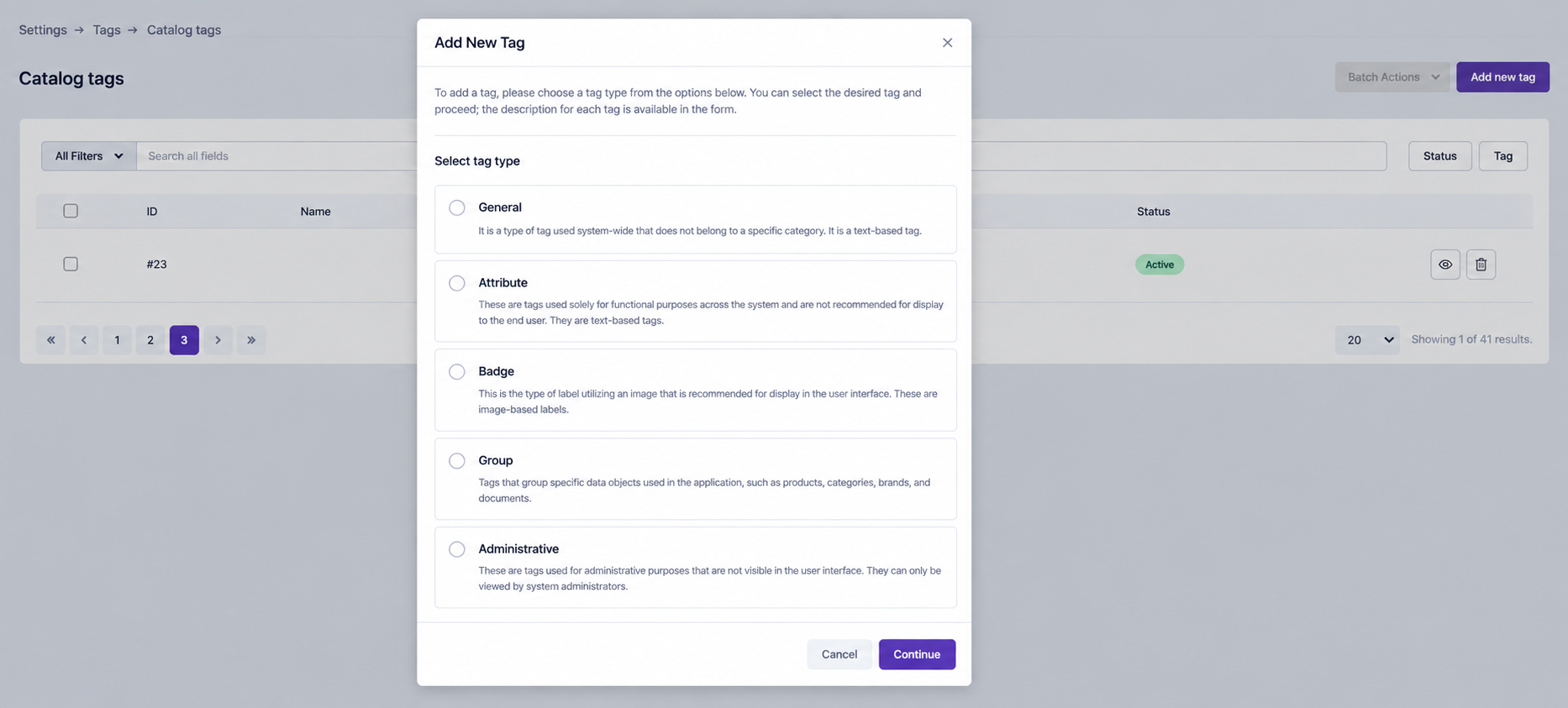 Lidia B2C Console tag management
