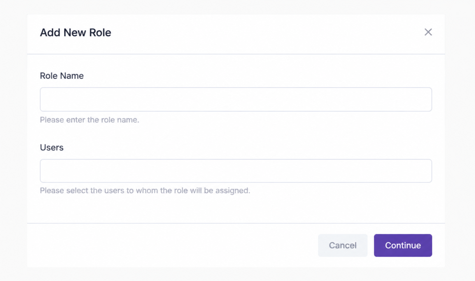 Add New Role Modal