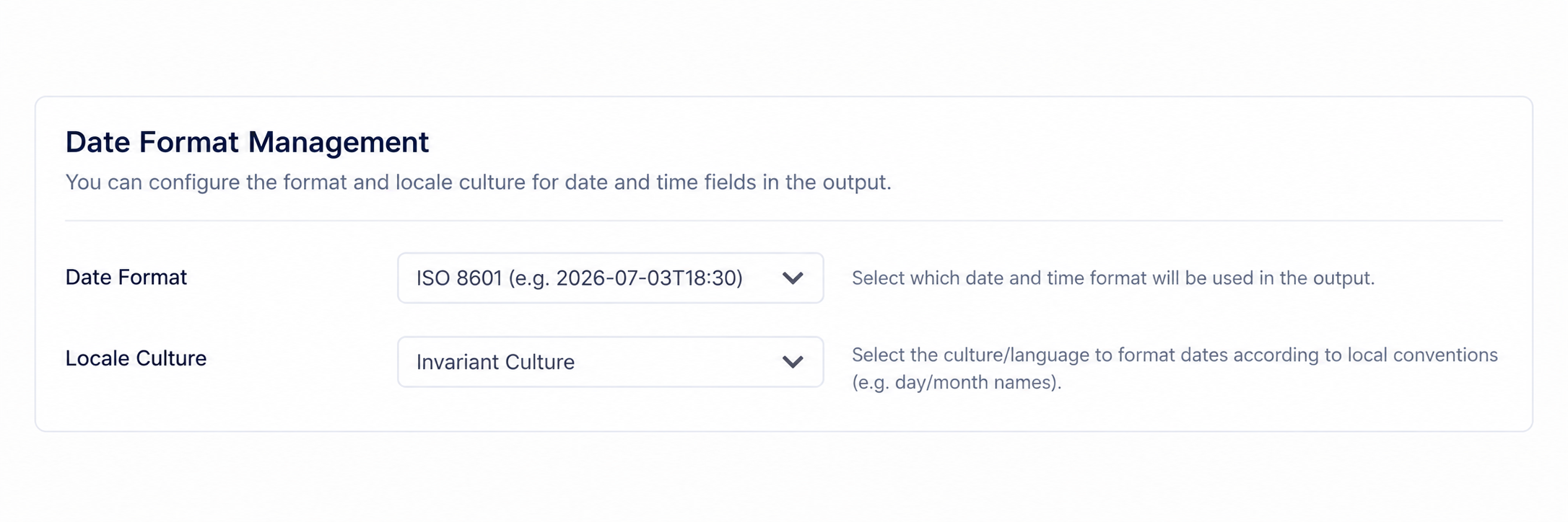 Date Format Management