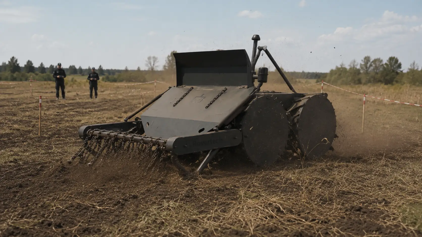 Машина механізованого розмінування проводить очищення потенційно небезпечної території