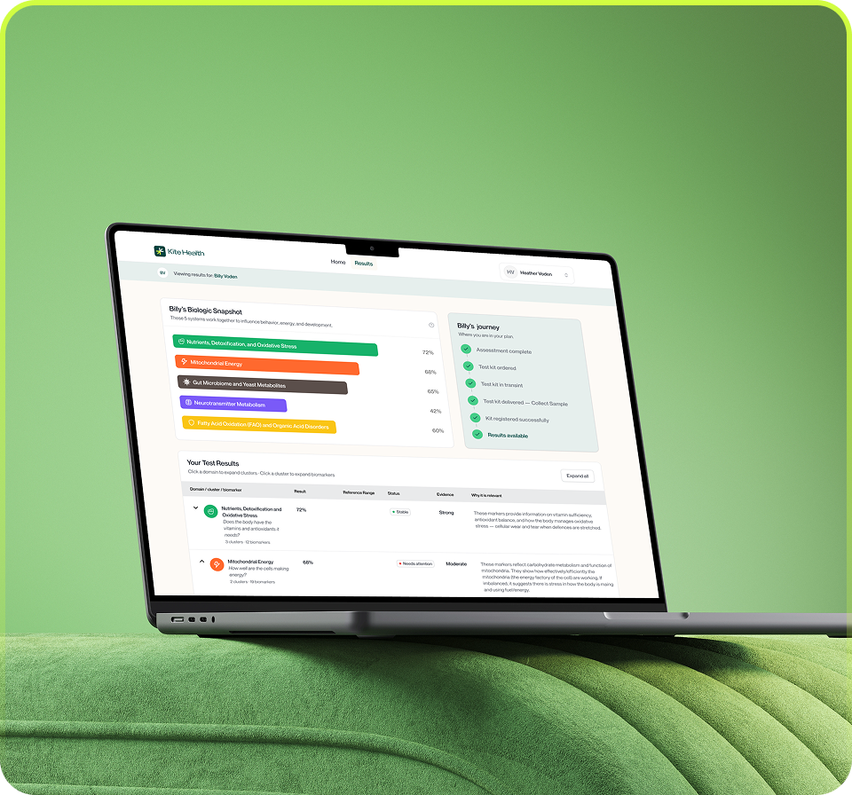 Kite Health app on a laptop