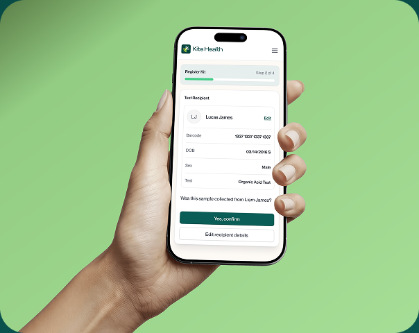 Registering the kit on a phone