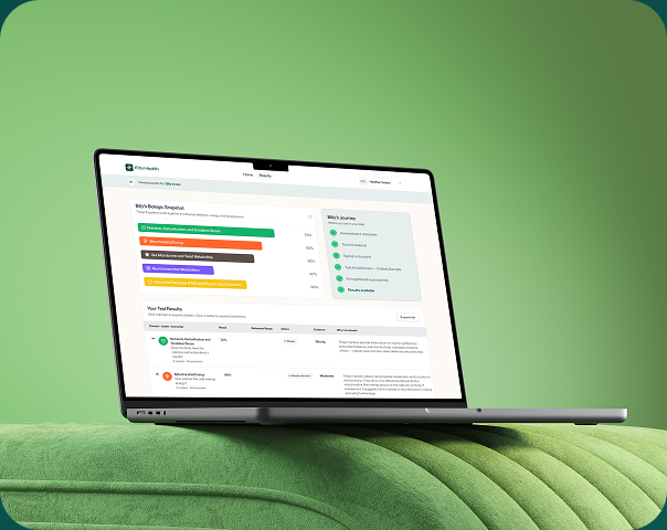 Results dashboard on a laptop