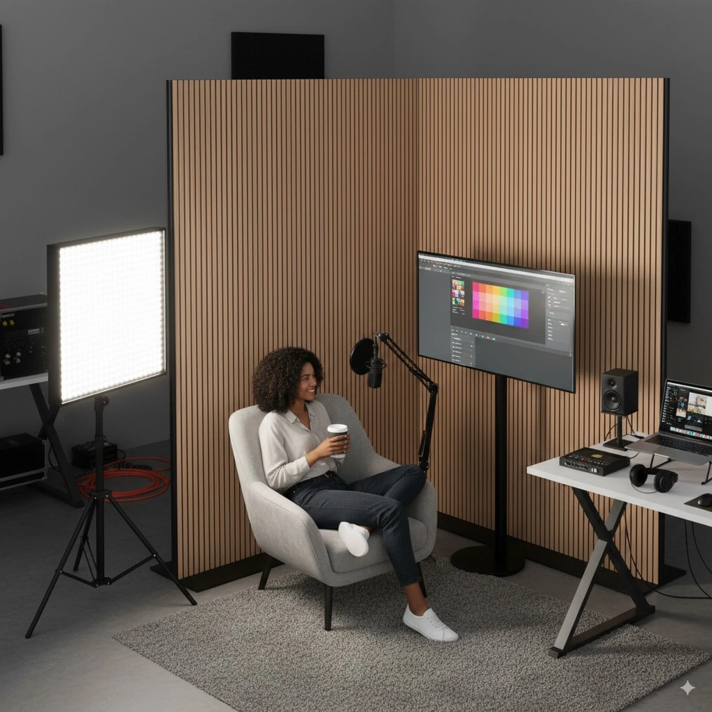 Akoestische wanden voor podcast
