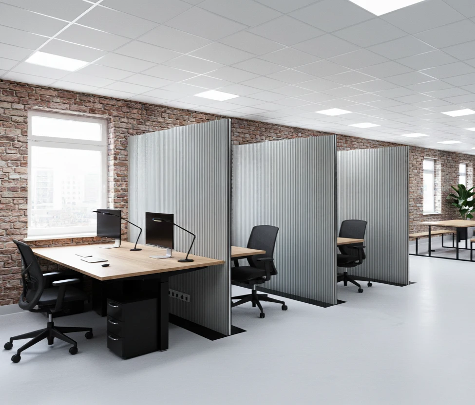 Flexpanel akoestische ruimte in een call center