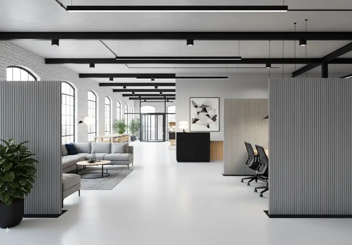 Akoestische scheidingswanden voor een hotel lobby