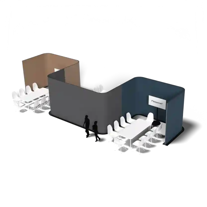 Flexpanel gebogen opstelling akoestische wanden