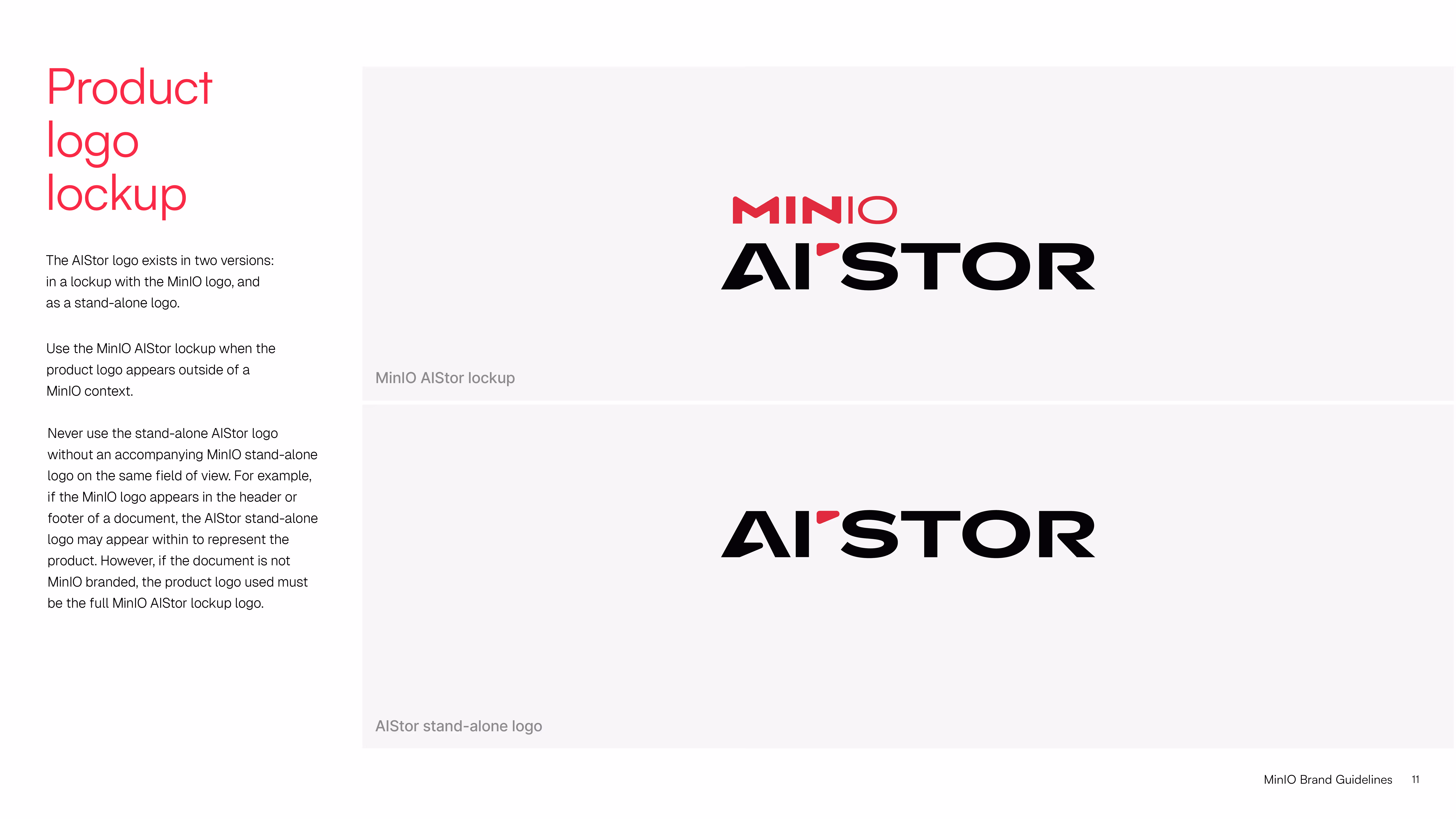 MinIO AIStor logo variations in lockup and stand-alone formats