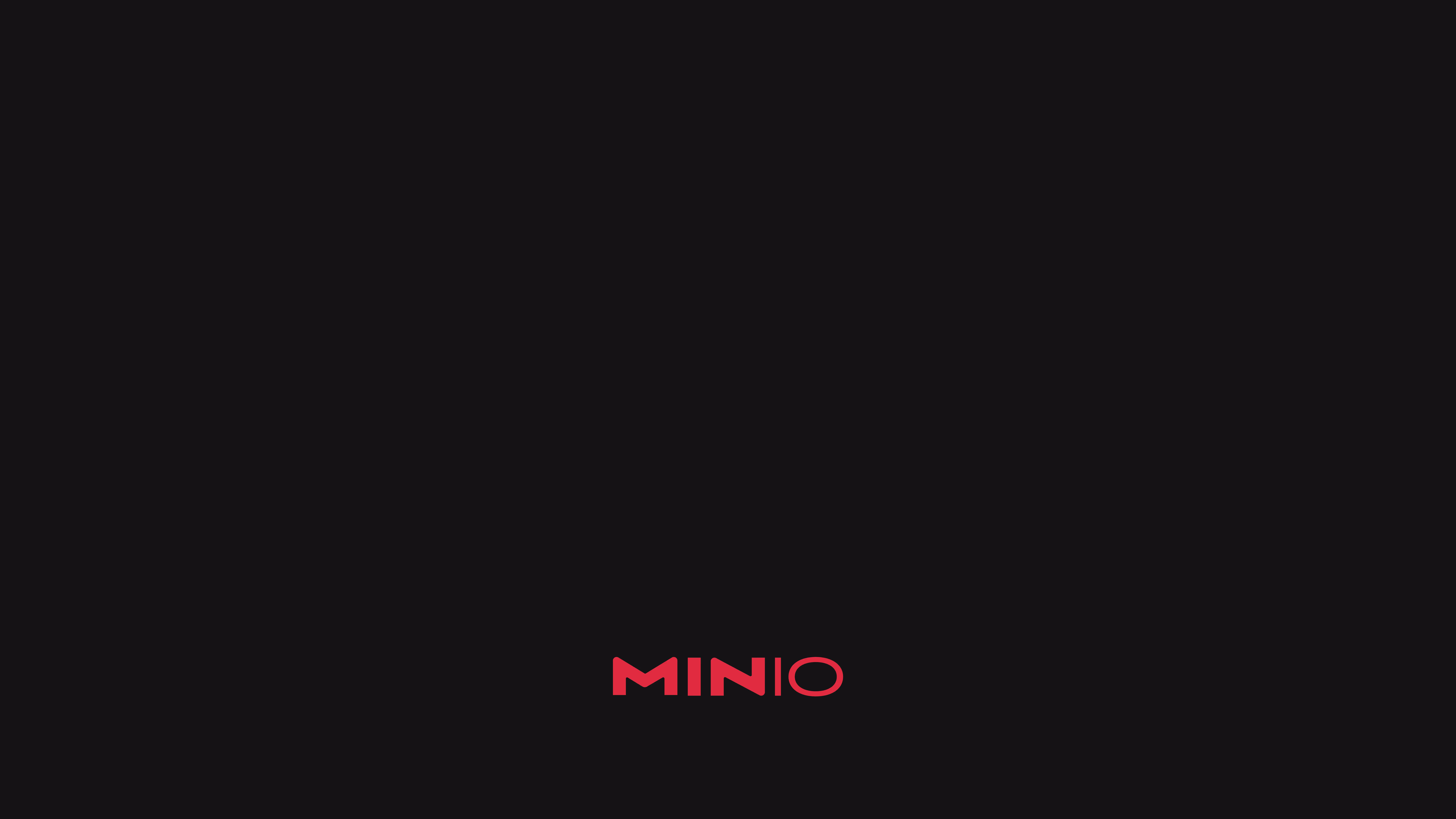 Minio logo in red and black minimalist design