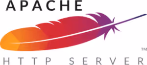 Apache HTTP Server logo with colorful feather in orange, red, and purple