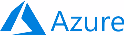 Microsoft Azure logo with blue triangular design and text