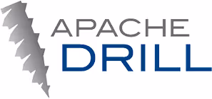Apache Drill logo with gray drill bit and blue text