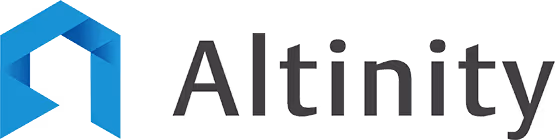 Altinity logo with blue geometric hexagonal shape and company name