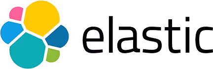 Elastic logo with colorful geometric flower-like shape and black text