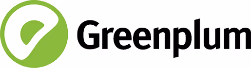 Greenplum logo with green checkmark in circular green background