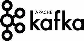 Apache Kafka logo with connected nodes representing distributed streaming platform