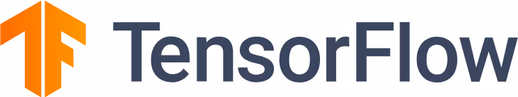 TensorFlow logo with orange and blue letters
