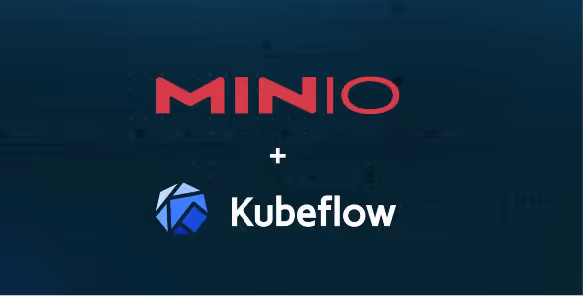 MinIO and Kubeflow logos on dark background, indicating partnership