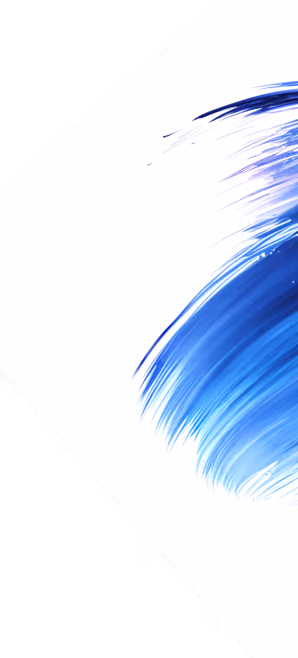 Blue and white abstract wave-like brush stroke design