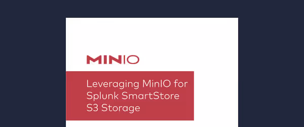 MinIO logo and text about Splunk SmartStore S3 Storage