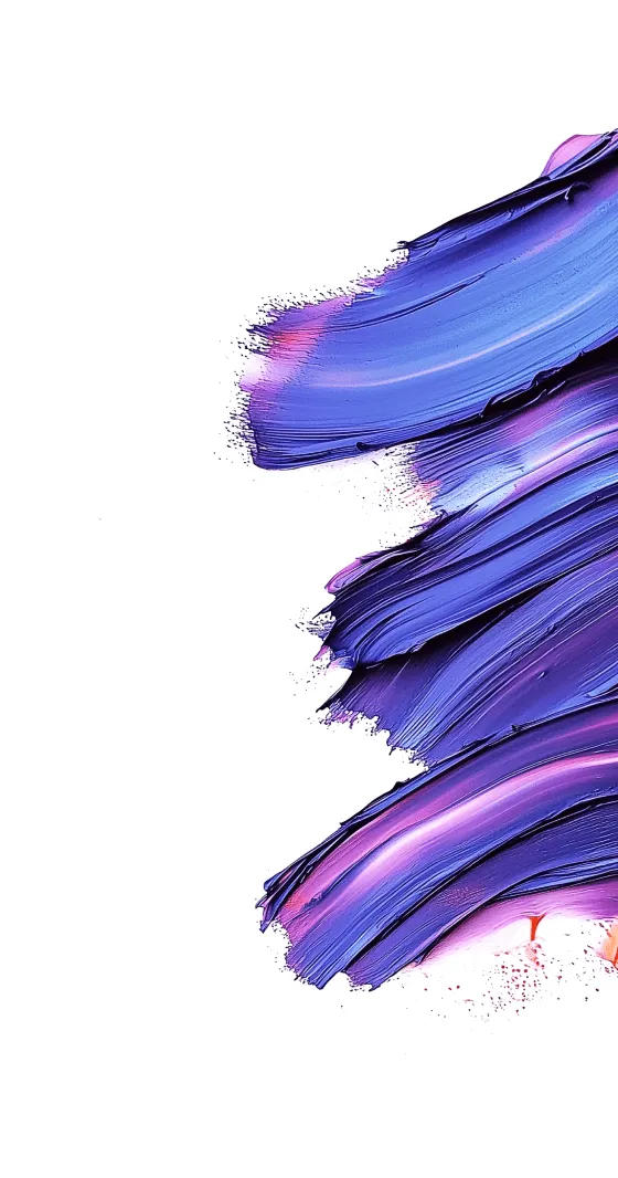 Abstract paint strokes in blue, purple, and pink with textured edges