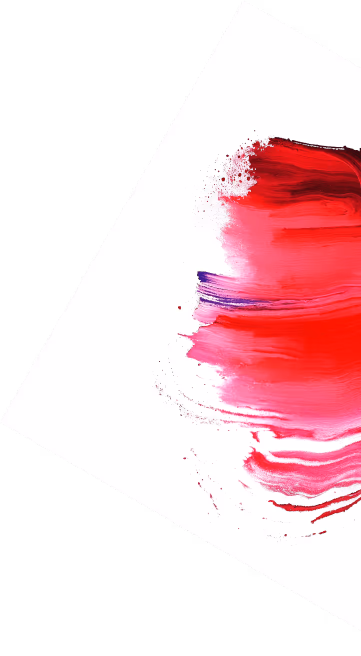 Abstract watercolor painting with dynamic red and pink brush strokes
