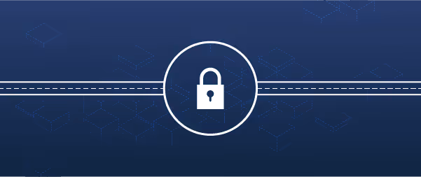 White padlock icon symbolizing security on a dark blue background